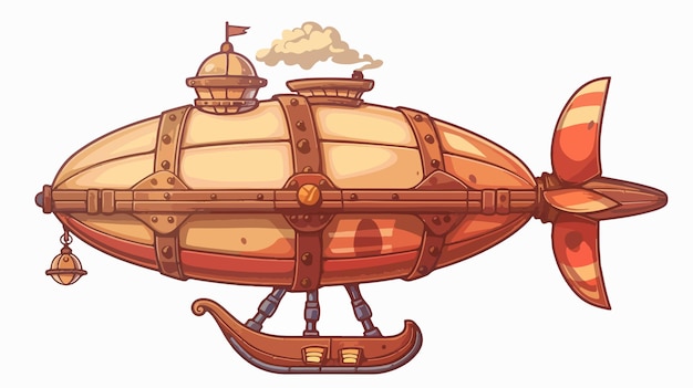 Vector cartoon airship vehicle vector illustration