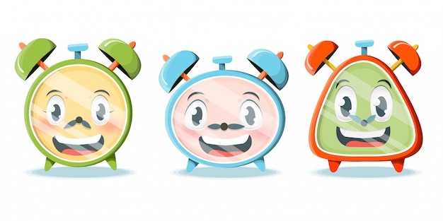 Cartoon alarm clocks