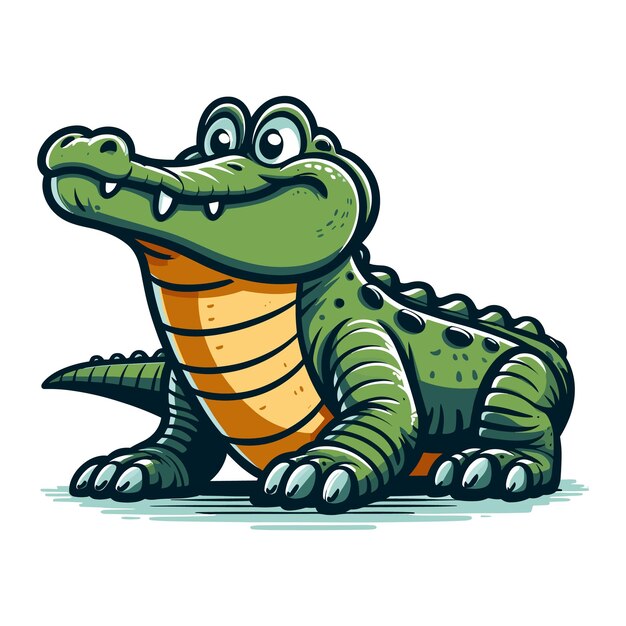 Vector cartoon alligator vector illustration