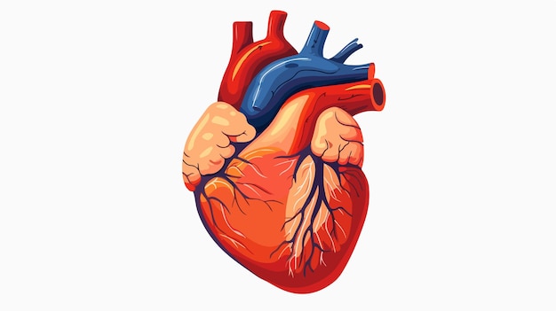 Vector cartoon anatomical heart illustration