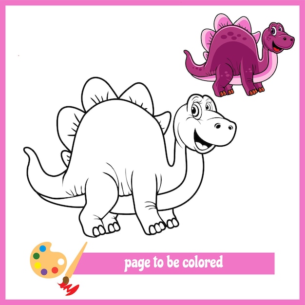 Cartoon ancient animal purple coloring pictures 1