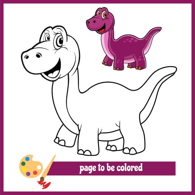 Cartoon ancient animal purple coloring pictures 1