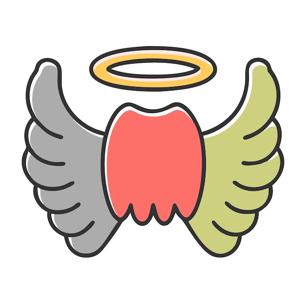 Vector cartoon angel wings vector design playful illustration