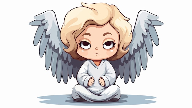 a cartoon of a angel with wings and wings