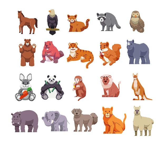 Cartoon Animal Set Illustration