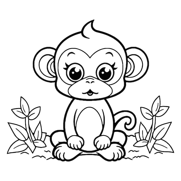 Cartoon animal sheep in the garden coloring book page vector illustration with generative ai