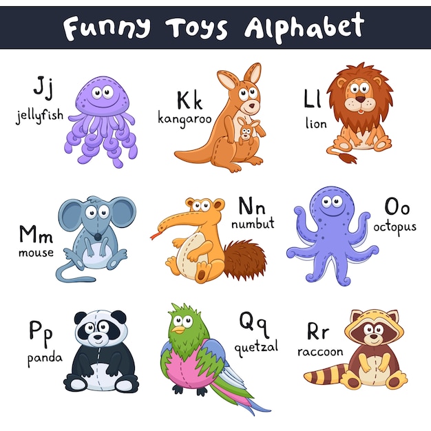 Cartoon animals alphabet