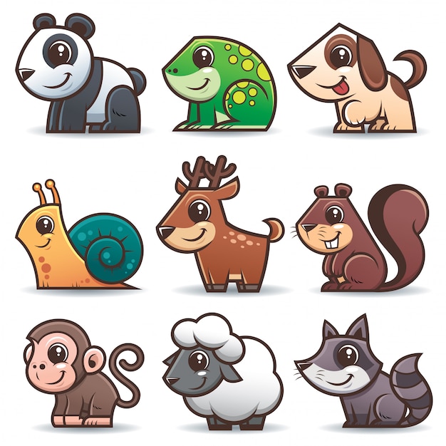 Cartoon animals set