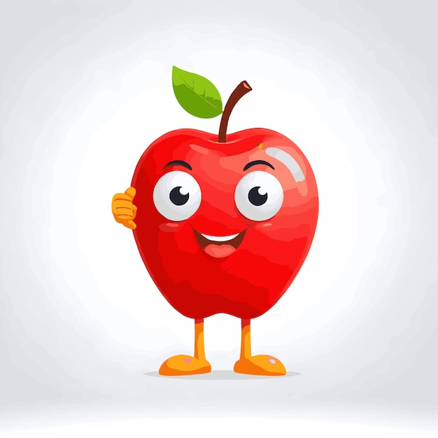 Cartoon apple character giving a thumbs up