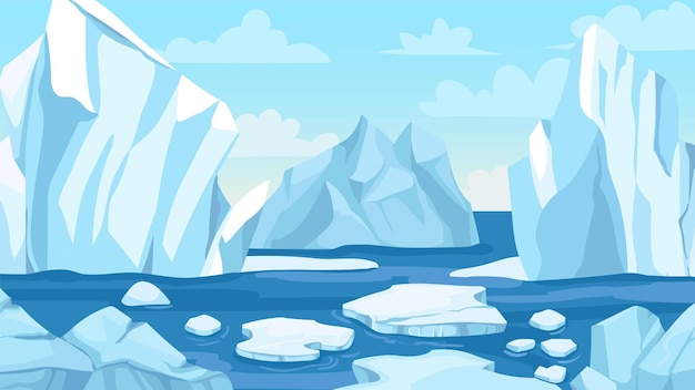 Cartoon arctic landscape