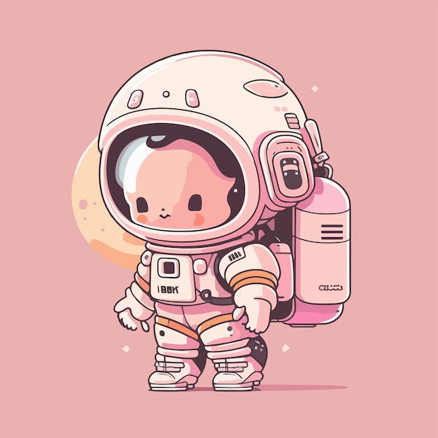 A cartoon astronaut in a space suit.