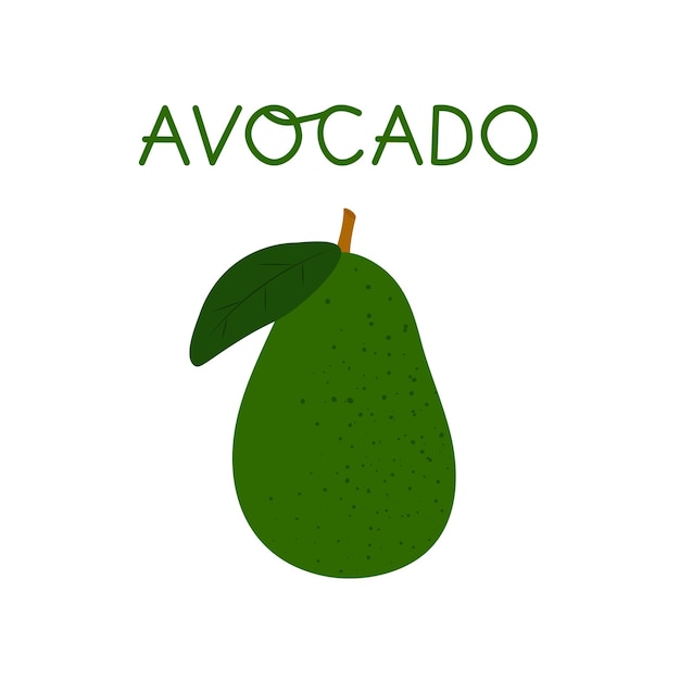 Cartoon avocado isolated vector illustration on white background