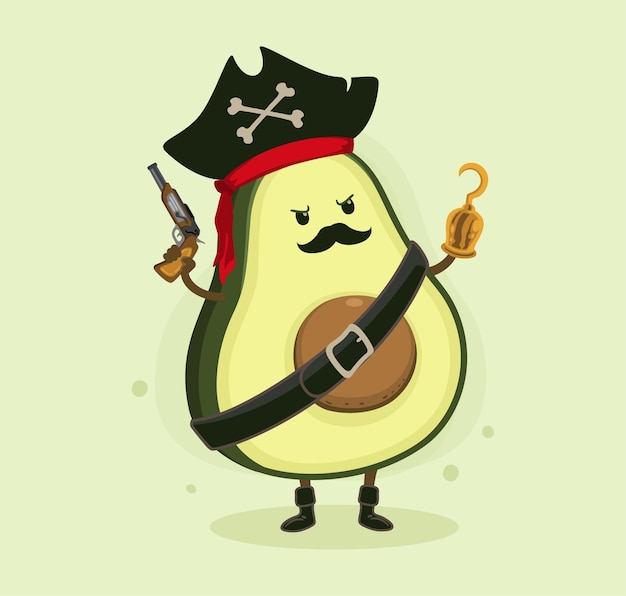 cartoon avocado pirates