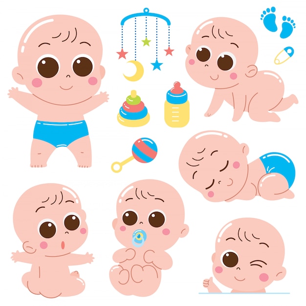 Cartoon Baby character set