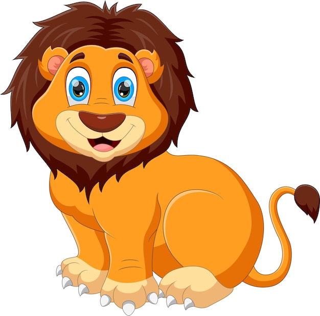 cartoon baby lion posing smiling