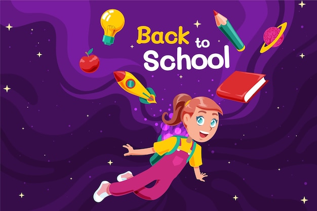 Cartoon back to school background