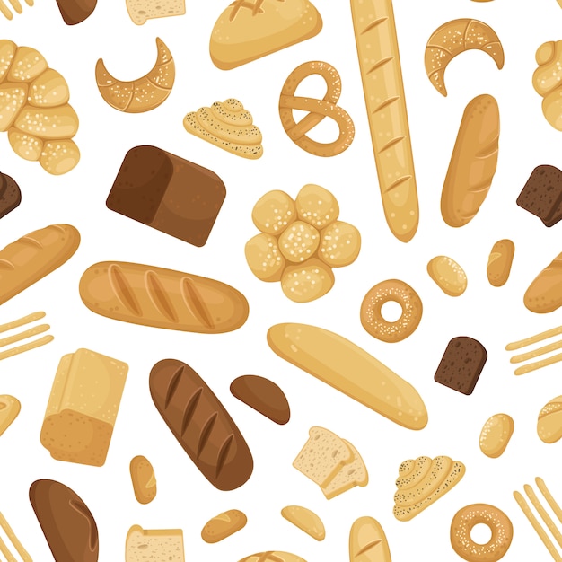 cartoon bakery elements pattern 