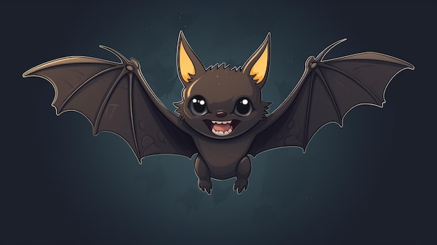 a cartoon of a bat with a big mouth