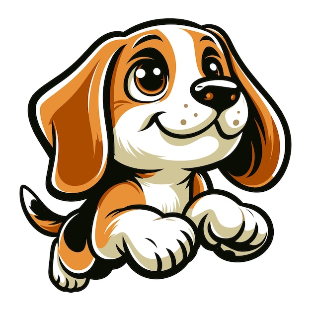 cartoon beagle dog vector illustration