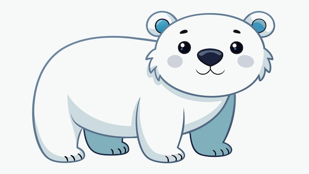 Vector a cartoon bear with a blue nose and a blue ribbon around its neck