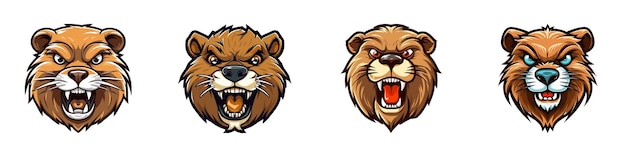 Cartoon beaver mascot Vector illustration