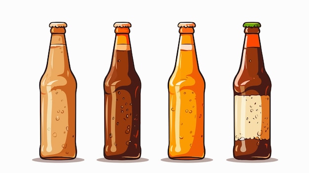 Vector cartoon beer bottle vector illustration