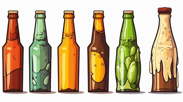 Vector cartoon beer bottle vector illustration