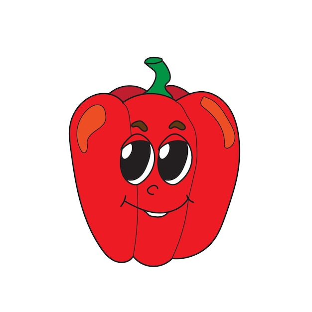 Cartoon bell pepper a hand drawn vector of a cartoon bell pepper character