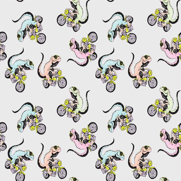 Cartoon Biker Seamless pattern design for print