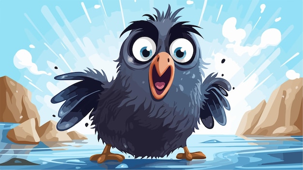 a cartoon of a bird with a blue background with the words angry