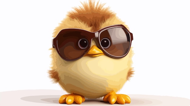 a cartoon bird with sunglasses and a pair of sunglasses