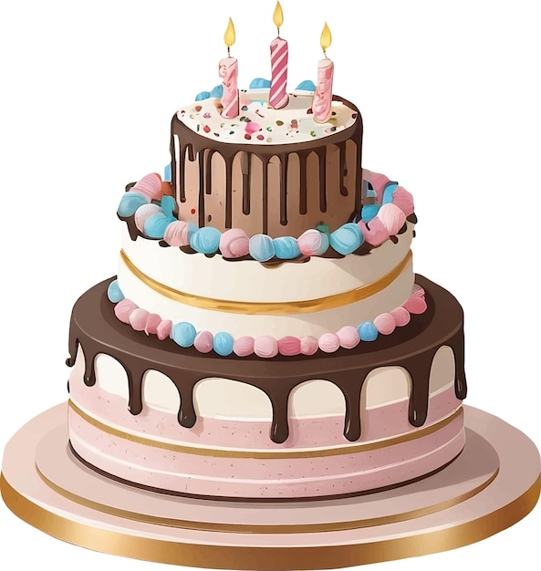 Vector cartoon birthday cake clipart