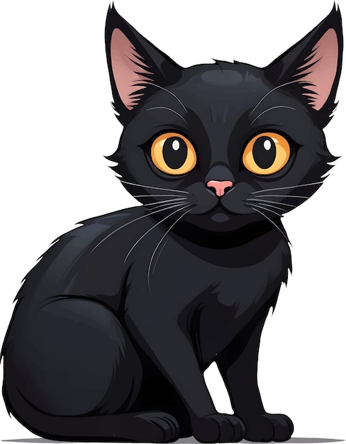 a cartoon black cat clipart