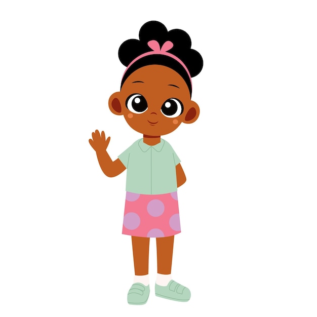 Cartoon black girl illustration