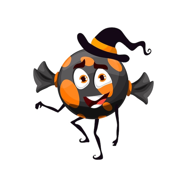 Cartoon black Halloween candy vector cute toffee