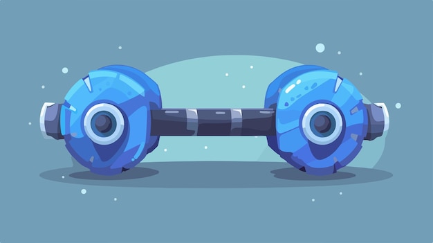 Vector a cartoon of a blue dumbbell with the words quot robot quot on it