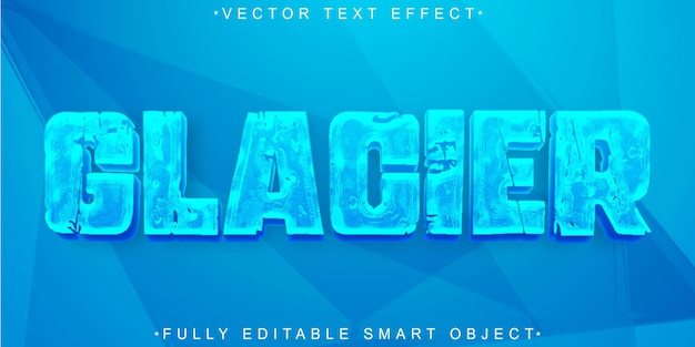 Cartoon Blue Glacier Vector Fully Editable Smart Object Text Effect