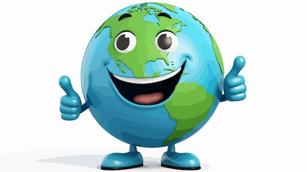 a cartoon of a blue planet with a smile on its face