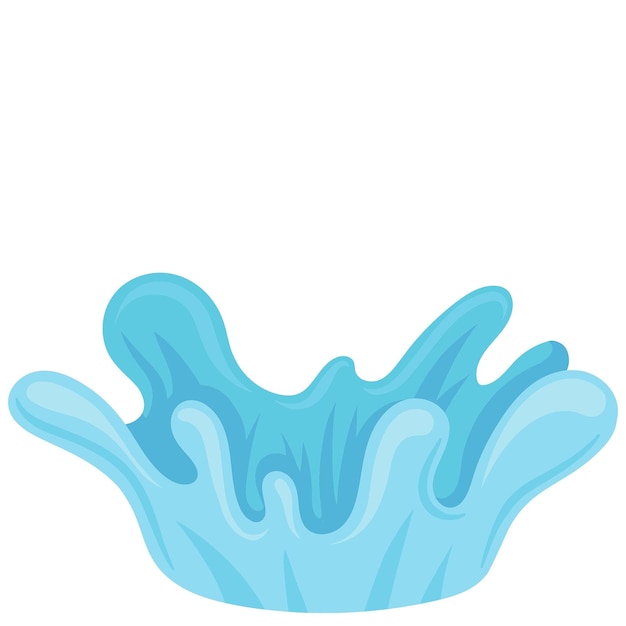 a cartoon of a blue water splash with a white background