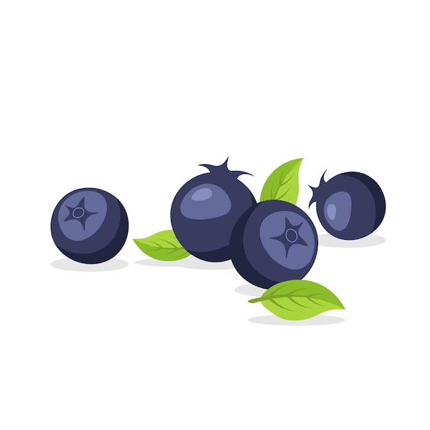 Cartoon blueberry Berry icon Healthy food concept Vector illustration isolated on white