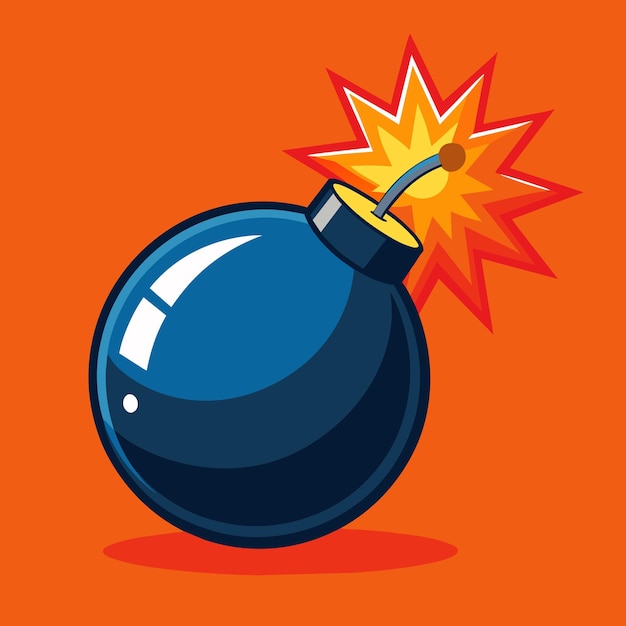 Cartoon bomb on a fire vector illustration