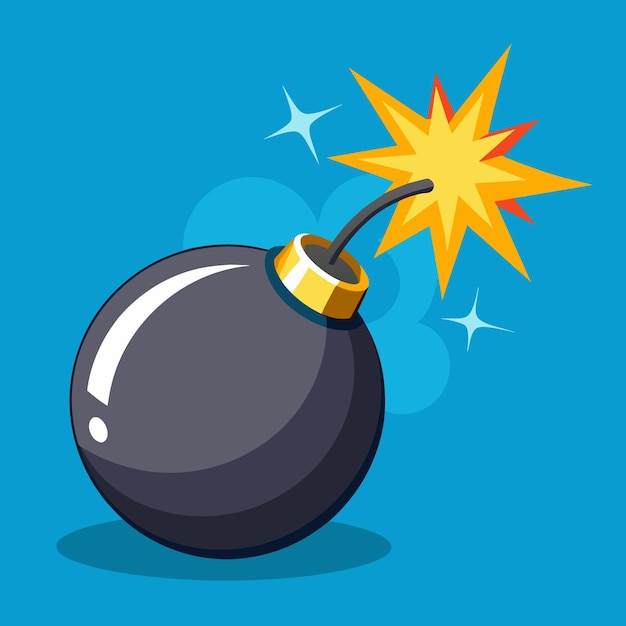 Cartoon bomb on a fire vector illustration