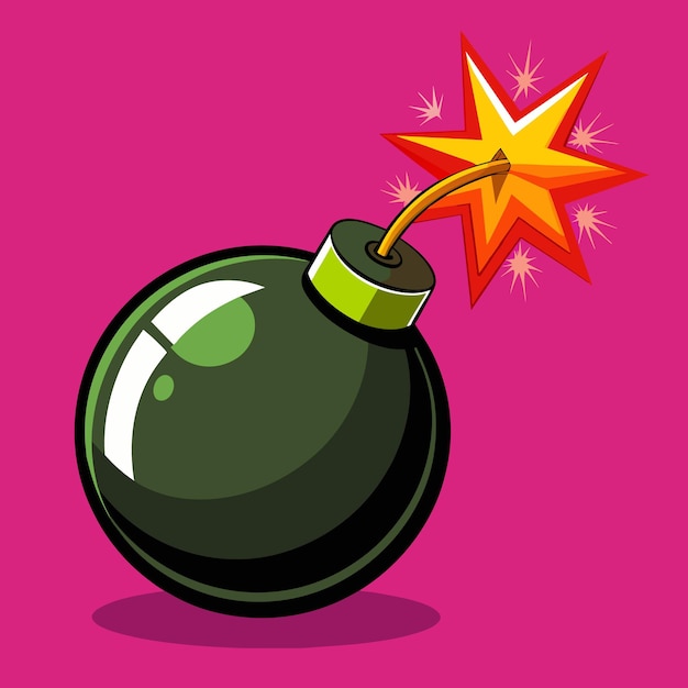 Cartoon bomb on a fire vector illustration