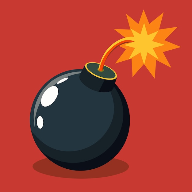 Cartoon bomb on a fire vector illustration