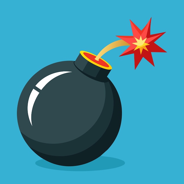 Cartoon bomb on a fire vector illustration