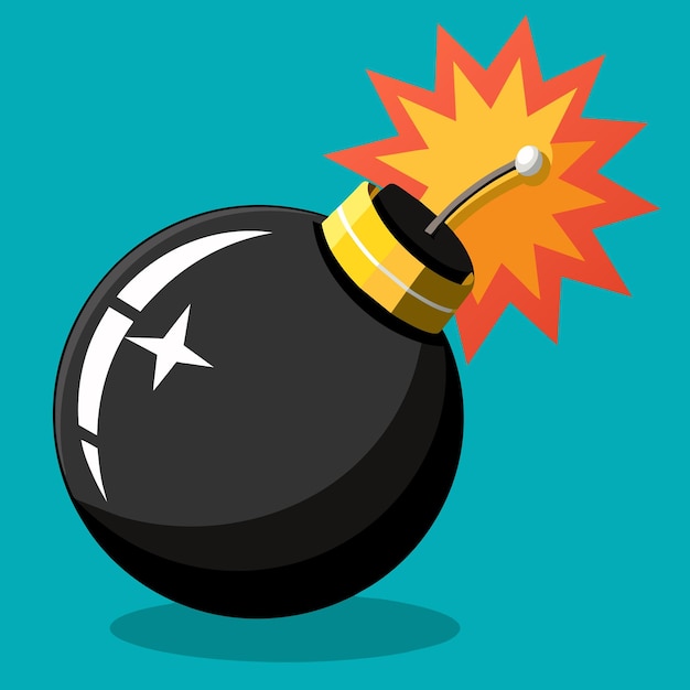 Cartoon bomb on a fire vector illustration