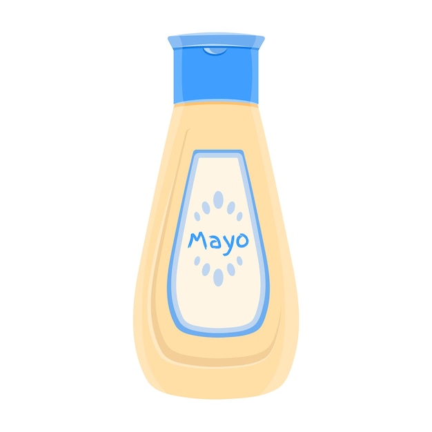 Cartoon bottle with mayonnaise