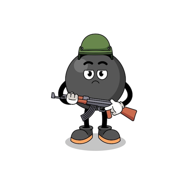 Cartoon of bowling ball soldier character design