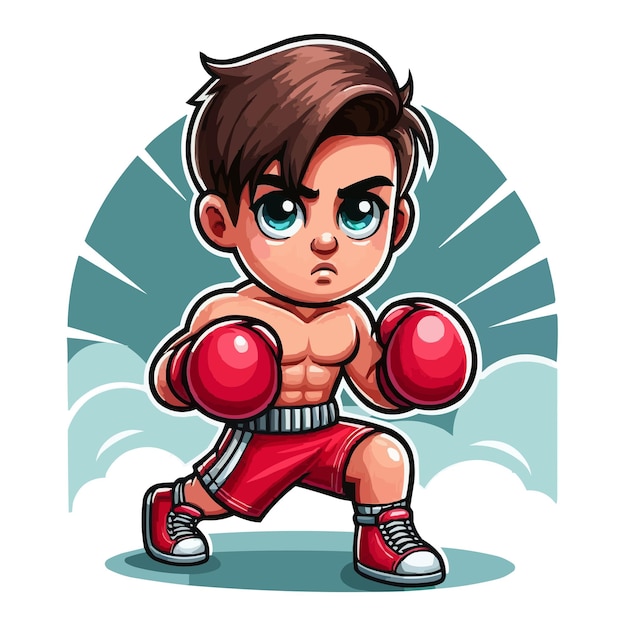 Cartoon Boxer boy vector illustration