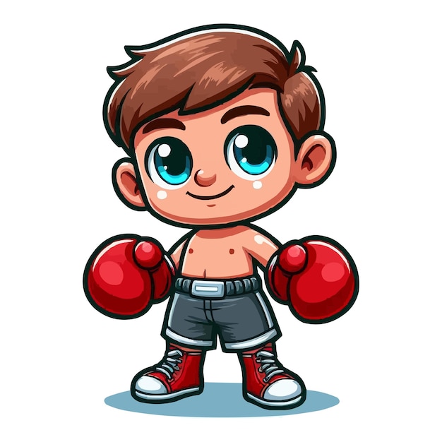 Cartoon Boxer boy vector illustration